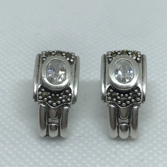925 Sterling Silver Jewelry - Fine 925 Silver Swarovski Crystals Earrings ✨